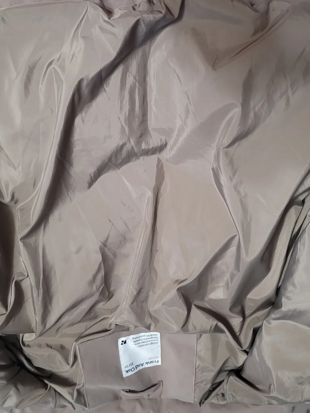 Frank & Oak Minimalist Short Puffer Jacket , Taupe, XS - Picture 12 of 16